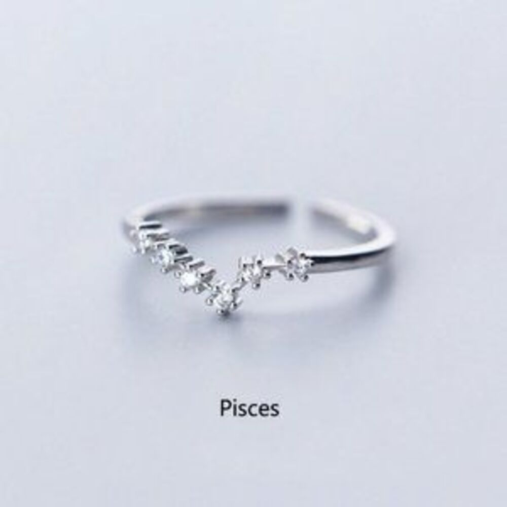925 Sterling Silver Zodiac Resizable Ring-Pisces